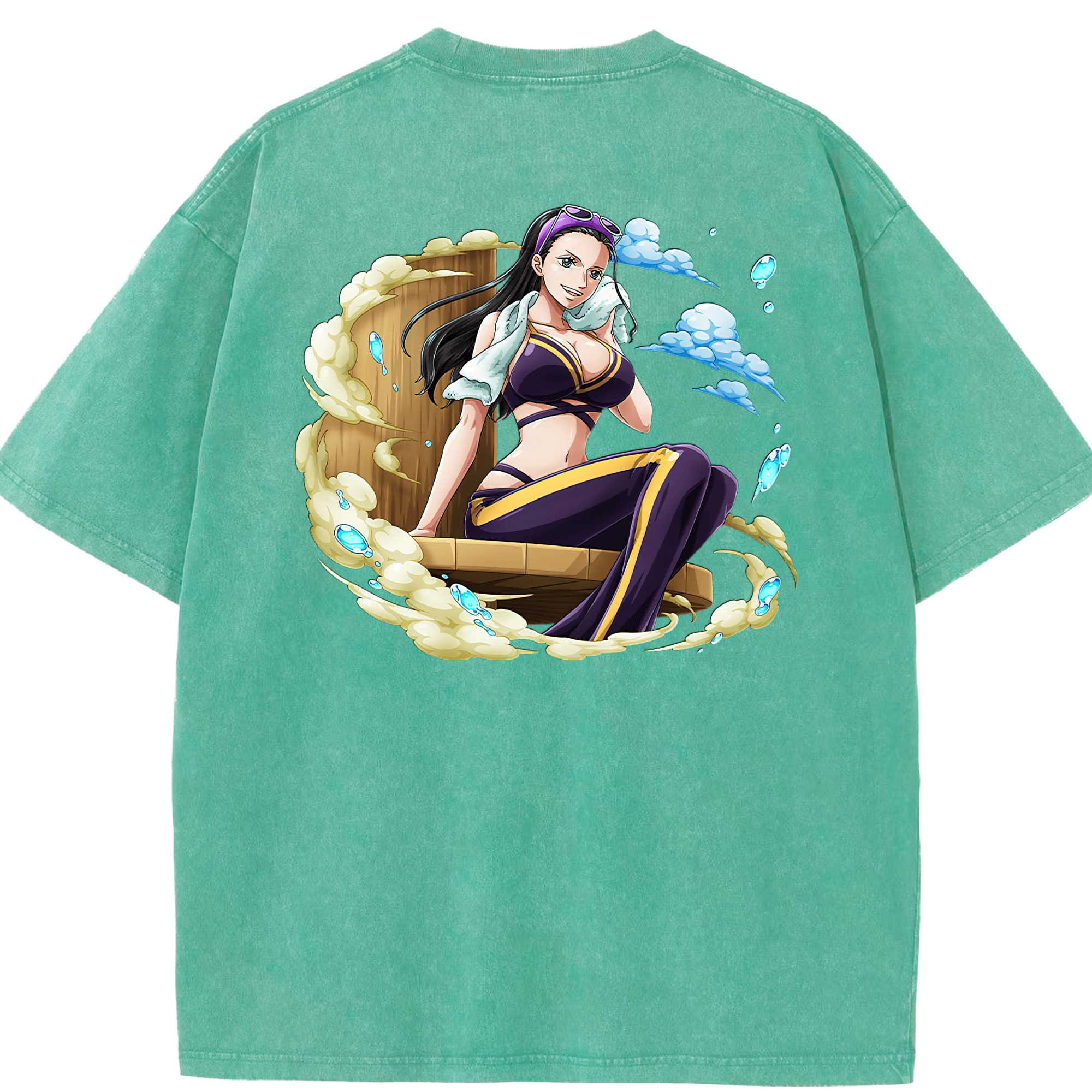 ワンピース ニコ・ロビン ONE PIECE Nico Robin 綿100% ヴィンテージ風 半袖Tシャツ（背面プリント）